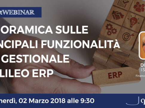 Smartwebinar 2 Marzo 2018 – Panoramica sulle principali funzionalità del gestionale Jgalileo ERP